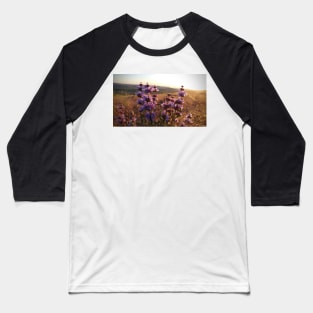 Purple Prairie Flower Sunset Baseball T-Shirt